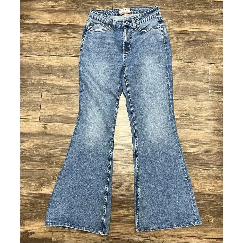 We The Free CRVY Vintage High Rise Flare Jeans 26 Curvy Stretch 28” Retro Boho - Picture 5 of 10